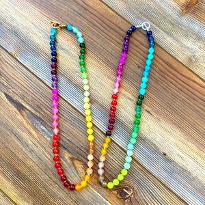 🌈Rainbow beaded necklaces